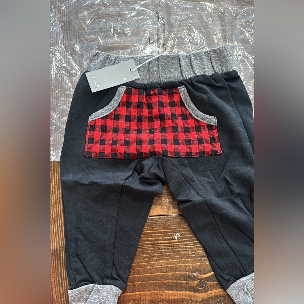 Plaid Pocket Kids Joggers